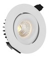 LEDlife 6W indbygningsspot - Hul: Ø7,5 cm, Mål: Ø9,5 cm, RA90, hvid kant, dæmpbar, 12-24V