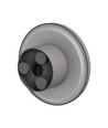 9W Væglampe - IP44 udendørs, Ø12cm, 3 lyskulører, Grå, CCT