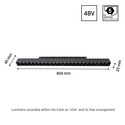 System Shift Smart-Grid L Skinne Lys 404mm 22W 35° Sort CCT/Dim