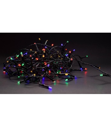 14 m. multicolor LED julelyskæde - 180 LED, IP44 udendørs, 230V