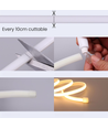 5m 11,5W/m Rød Neon COB strip - 230V, IP67 vandtæt, 288 LED, kan klippes for hver 10cm