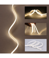 5m 11,5W/m Lyseblå Neon COB strip - 230V, IP67, 288 LED, Kan klippes for hver 10cm