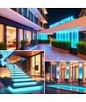 5m 11,5W/m Lyseblå Neon COB strip - 230V, IP67, 288 LED, Kan klippes for hver 10cm
