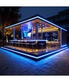 5m 11,5W/m Blå Neon COB strip - 230V, IP67, 288 LED, Kan klippes for hver 10cm