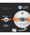 12W Ø12cm LED indbygningspanel - Samsung LED chip, Hul: Ø7,5 cm, Mål: Ø12 cm