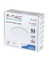 V-Tac 12W LED indbygningspanel - Samsung LED chip, Hul: Ø7,5 cm, Mål: Ø12 cm, 230V