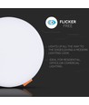 12W Ø12cm LED indbygningspanel - Samsung LED chip, Hul: Ø7,5 cm, Mål: Ø12 cm