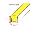 11W/m 10x10 Neon Flex LED strip - 24V DC, IP67, Pris pr. meter