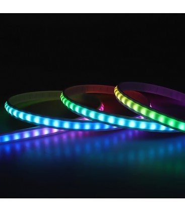 12W/m 8x12 RGBIC LED strip - 5m, IP67, 90 LED pr. meter, 230V