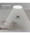 V-Tac 18W LED sensorlampe - Samsung LED chip, mikrobølge sensor, IP20 indendørs, 230V, inkl. lyskilde