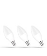 3 stk. E14 6W LED kertepære - C37, Varm hvid, 3000K