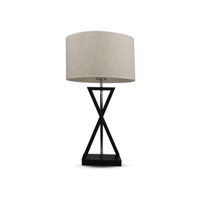 2: V-Tac moderne designer bordlampe - Hvid/sort, 1,5 meter ledning, E27 fatning, uden lyskilde