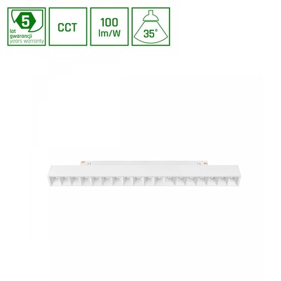 System Shift CCT- Grid M skinne lys 17W - 330x23x42mm, 40 °, hvid, CCT switch - Dæmpbar : Ikke dæmpbar, Kulør : CCT (Varm til Kold Hvid)