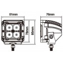 Outlet: LEDlife 12W LED arbejdslampe - Bil, lastbil, traktor, trailer, 8° fokuseret lys, IP67 vandtæt, 10-30V