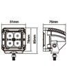 Outlet: LEDlife 12W LED arbejdslampe - Bil, lastbil, traktor, trailer, 8° fokuseret lys, IP67 vandtæt, 10-30V