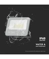 50W LED projektør - 135lm/W, Samsung LED chip, arbejdslampe, 1m ledning, udendørs