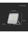 50W LED projektør - 135lm/W, Samsung LED chip, arbejdslampe, 1m ledning, udendørs