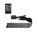 LED Strip til bil - Musikstyring, 4x0,225m, USB-drevet, 20-knaps controller