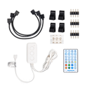 WiFi Smart LED TV bagbelysning - 4x0,5m, 28-knaps controller, 3-tast styringsboks