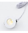 2W Ø3,8cm Focu38 møbelspot indbygning RA92 - 12V DC, Hul: Ø3,5 cm, Mål: Ø3,8 cm, Mat hvid