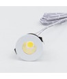 2W Ø3,8cm Focu38 møbelspot indbygning RA92 - 12V DC, Hul: Ø3,5 cm, Mål: Ø3,8 cm, Mat hvid