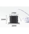 2W Ø3,8cm Focu38 møbelspot indbygning RA92 - 12V DC, Hul: Ø3,5 cm, Mål: Ø3,8 cm, Sort