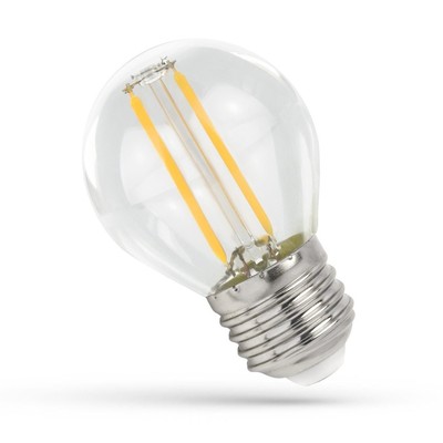 1W LED kronepære - G45, kultråd, klart glas, E27 - Dæmpbar : Ikke dæmpbar, Kulør : Neutral