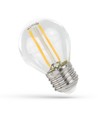 E27 1W LED kronepære - G45, Kultråd, klart glas