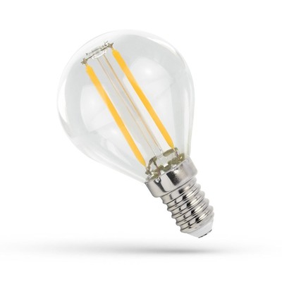 1W LED kronepære - G45, kultråd, klart glas, E14 - Dæmpbar : Ikke dæmpbar, Kulør : Varm