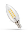 E14 1W LED kertepære - C35, Kultråd, klart glas