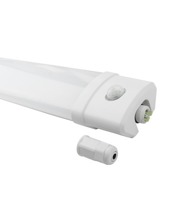 Vandtæt 30W komplet LED armatur - 60 cm, IP65, PIR sensor, IK08, 230V