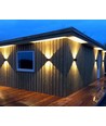 5W LED væglampe - IP65 udendørs, Firkantet, grå, justerbar spredning, inkl. lyskilde