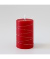 LED Bloklys med lyskæde, 12,5cm høj, flammeeffekt - Ø7,5cm, 10cm høj, virker m. fjernbetj, ægte stearin, rød