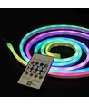 2,5m RGBIC Neon Flex komplet sæt - USB, Bluetooth app, fjernbetjening, inkl. montage, 7x15 neonflex
