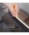 5m 7,2W/m stænktæt LED strip - 12V DC, IP65, 120 LED pr. meter
