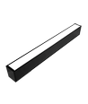 48W LED lysskinne, loftlampe til kontor - Sort, 120 lm/W, 150 cm, inkl. wireophæng