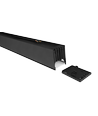 48W LED lysskinne - 150cm, 120 lm/W, Sort, loftlampe til kontor, inkl. wireophæng