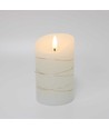 LED Bloklys med lyskæde, 12,5cm høj, flammeeffekt - Ø7,5cm, 12,5cm høj, virker m. fjernbetj, ægte stearin