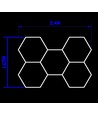 Hexagon LED 5 felter komplet sæt - RA95, 168W. inklusiv strømforsyning