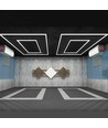 288W RA95 Lysgitter LED 2 rammer komplet sæt Hexagon - Inkl. strømtilslutning