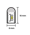 Kold hvid 8x16 CLIP-ON Neon Flex LED - 9W pr. meter, IP67, 230V