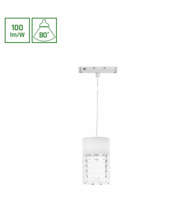 System Shift Basic - Hangit Krystal Luminaire, nedhængt, 55x110mm (1100mm wire), 7W, 4000K, hvid.