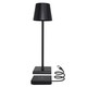 LED bordlampe med trådløs opladning - Sort, IP54 Inde/udendørs, touch dæmpbar