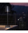 LED bordlampe med trådløs opladning - Sort, IP54 Inde/udendørs, touch dæmpbar
