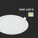 V-Tac 6W LED indbygningspanel - Hul: Ø11 cm, Mål: Ø12 cm, 230V