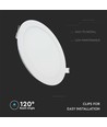 V-Tac 6W LED indbygningspanel - Hul: Ø11 cm, Mål: Ø12 cm, 230V