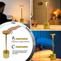 Candela Opladelig LED bordlampe med trådløs opladning - Guld, IP54 Inde/udendørs, touch dæmpbar