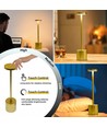 Candela Opladelig LED bordlampe med trådløs opladning - Guld, IP54 Inde/udendørs, touch dæmpbar