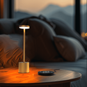 Candela Opladelig LED bordlampe med trådløs opladning - Guld, IP54 Inde/udendørs, touch dæmpbar