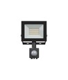 20W projektør - IP44, Sort, PIR sensor